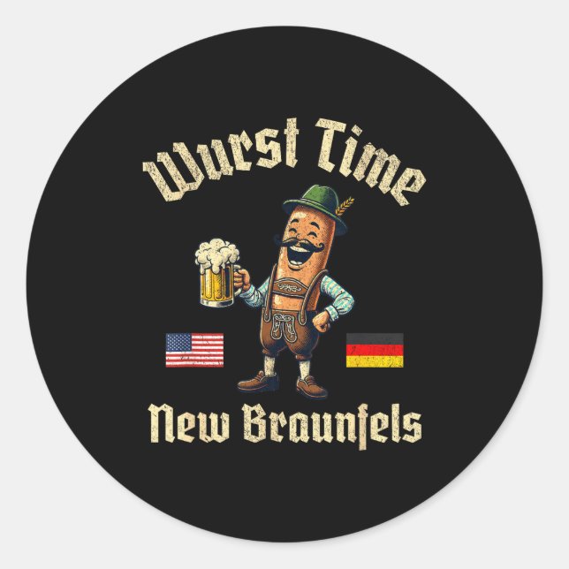 Wurst Time Wurst Fest German Beer Festival New Bra Classic Round Sticker (Front)