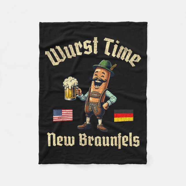 Wurst Time Wurst Fest German Beer Festival New Bra Fleece Blanket (Front)