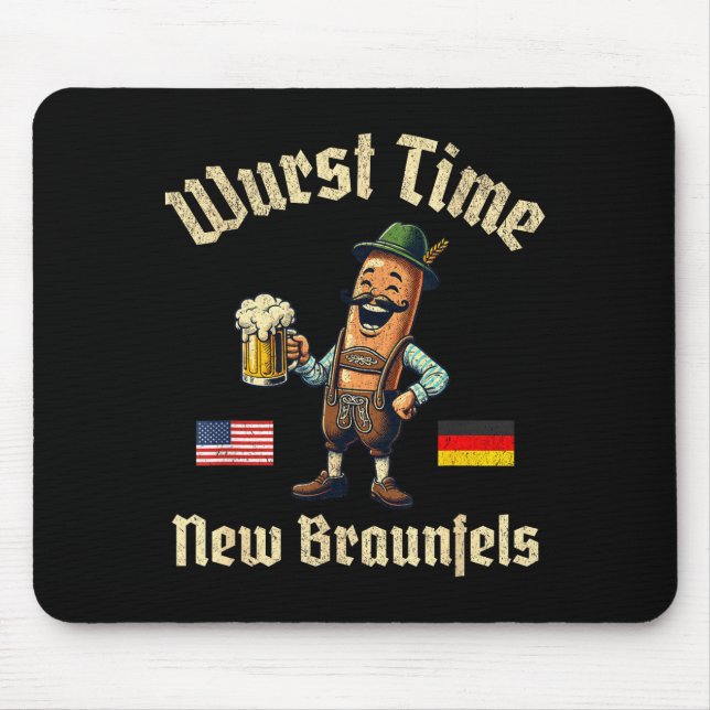 Wurst Time Wurst Fest German Beer Festival New Bra Mouse Mat (Front)