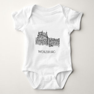 Würzburg Bavaria Cityscape Minimalist Line Art Baby Bodysuit