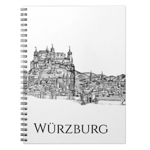Würzburg Bavaria Cityscape Minimalist Line Art Notebook
