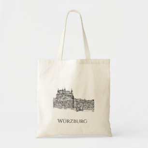 Würzburg Bavaria Cityscape Minimalist Line Art Tote Bag