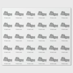 Würzburg Bavaria Cityscape Minimalist Line Art Wrapping Paper