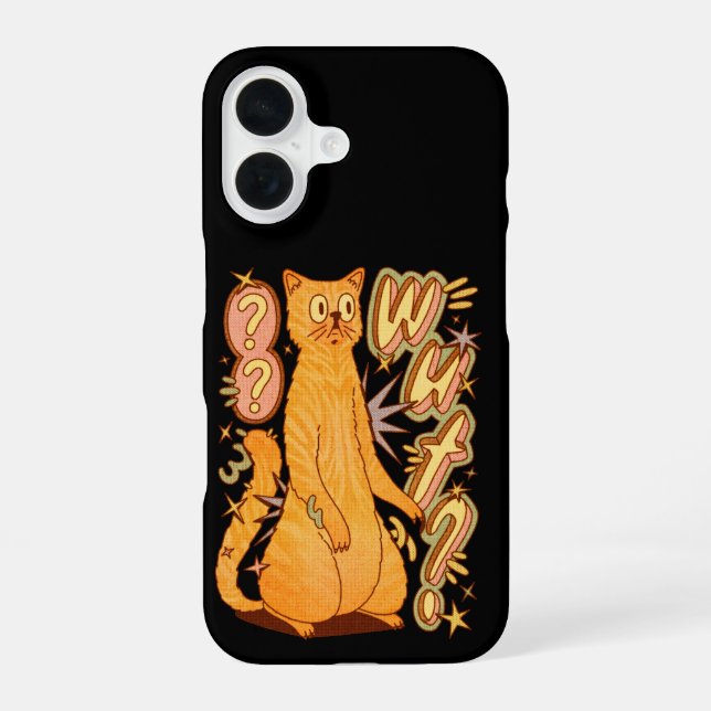 Wut? / An Orange Cat Illustration iPhone 16 Case (Back)