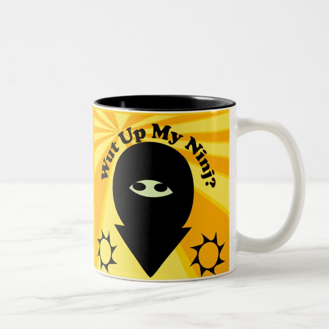 Wut Up My Ninj? Two-Tone Coffee Mug (Right)