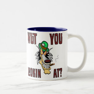 WUT YOU LOOKIN AT?  Vingonline Mascot hotrods neon Two-Tone Coffee Mug