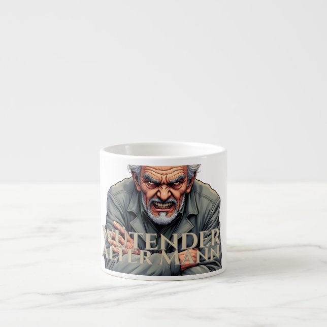 Wütender Alter Mann – Cartoon-Illustration Espresso Cup (Front)