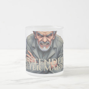 Wütender Alter Mann – Cartoon-Illustration Frosted Glass Coffee Mug