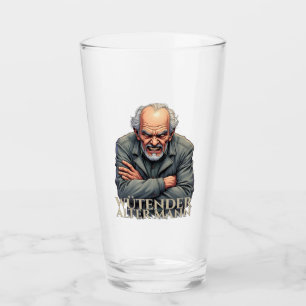 Wütender Alter Mann – Cartoon-Illustration Glass