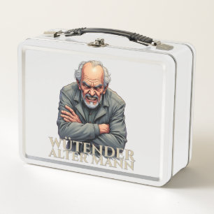 Wütender Alter Mann – Cartoon-Illustration Metal Lunch Box