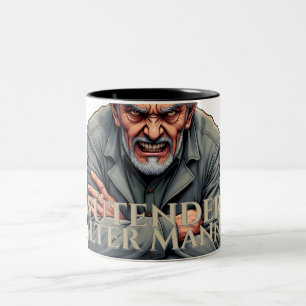 Wütender Alter Mann – Cartoon-Illustration Two-Tone Coffee Mug