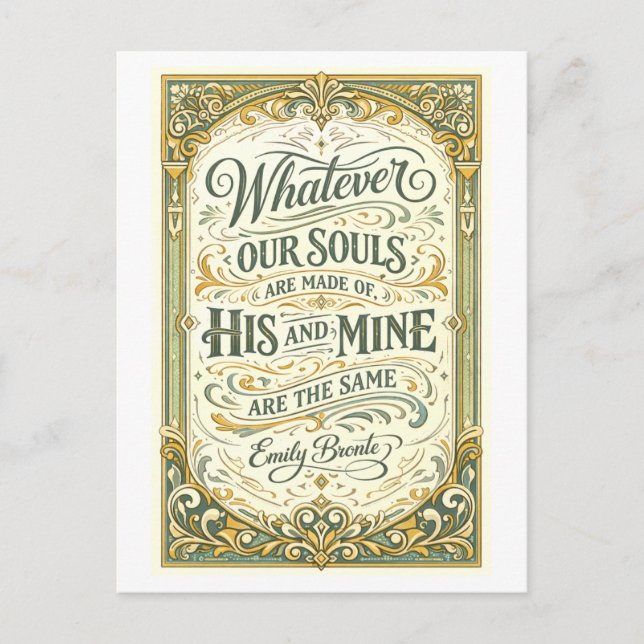 Wuthering Heights Bronte Quote Postcard (Front)