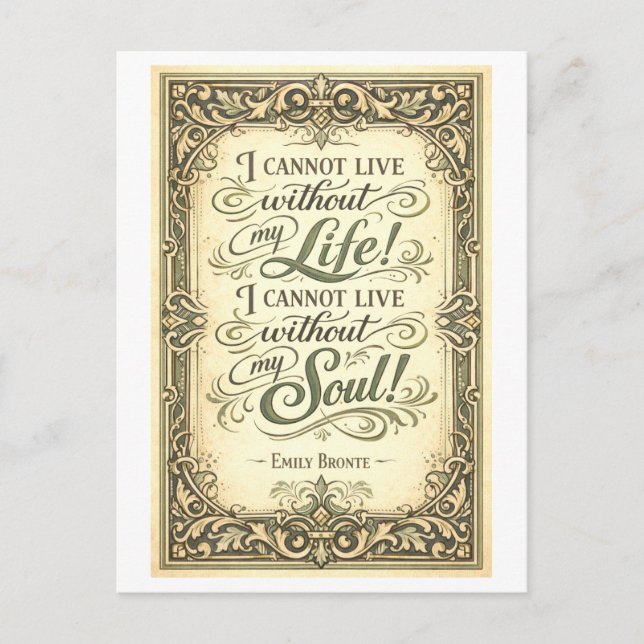 Wuthering Heights Bronte Quote Postcard (Front)