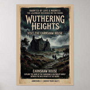 Wuthering Heights Gothic Moorland Vintage Travel Poster
