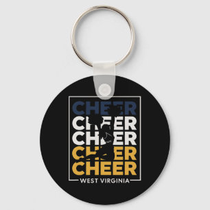 Wv Cheer West Virginia Cheerleader Cheerleading Da Key Ring