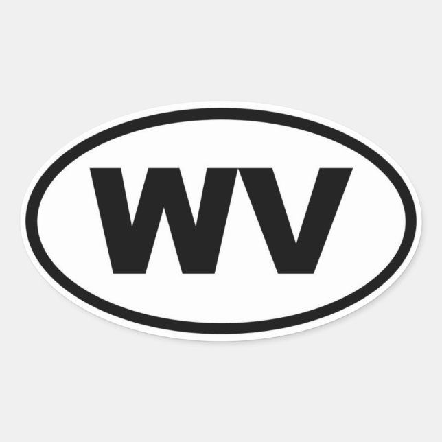 WV West Virginia Oval Sticker (Front)