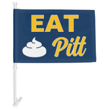 WVU Eat it PITT Car Flag - Blue
