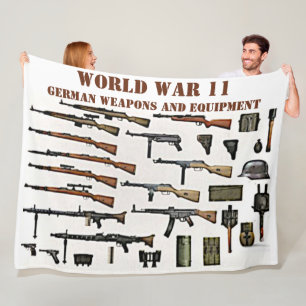 WW11 GERMAN WEAPONS and  EQUIPMENT Fleece Blanket