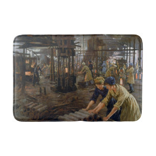 WW1 1918 Women Working at a Munitions a Factory Bath Mat