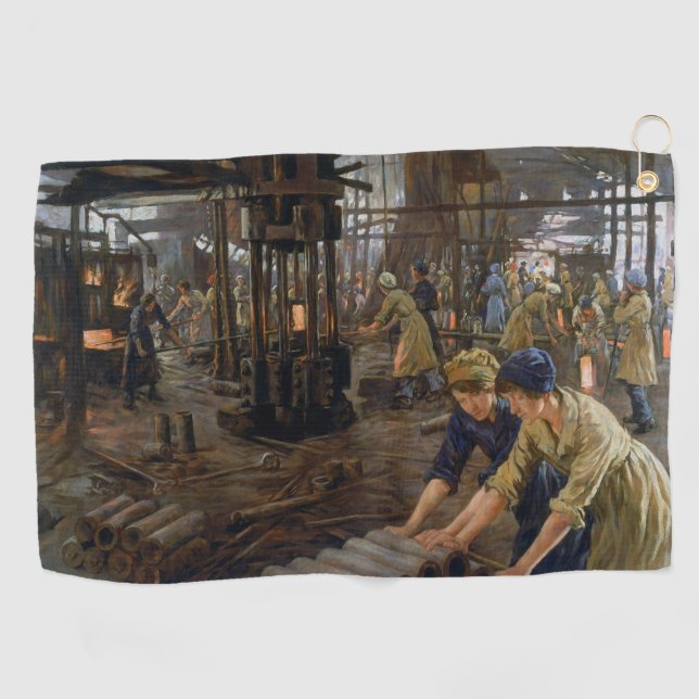 WW1 1918 Women Working at a Munitions a Factory  Golf Towel (Horizontal)