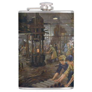 WW1 1918 Women Working at a Munitions a Factory  Hip Flask