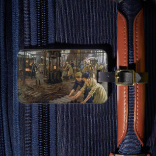 WW1 1918 Women Working at a Munitions a Factory  Luggage Tag