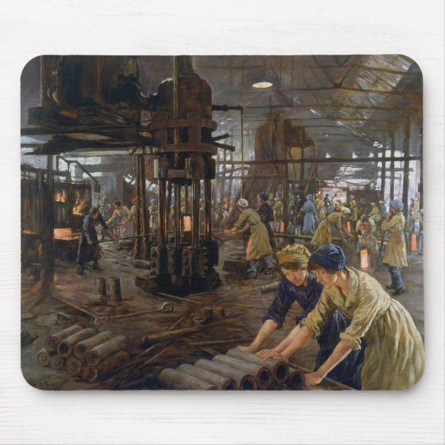 WW1 1918 Women Working at a Munitions a Factory  Mouse Mat (Front)