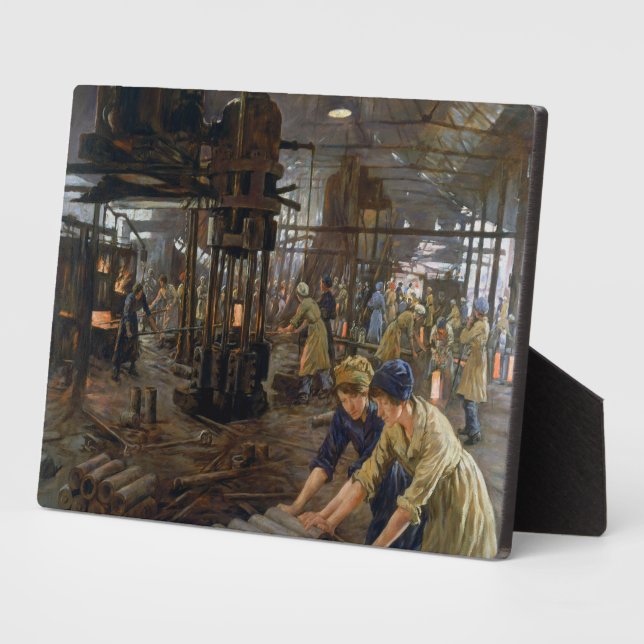 WW1 1918 Women Working at a Munitions a Factory  Plaque (Side)