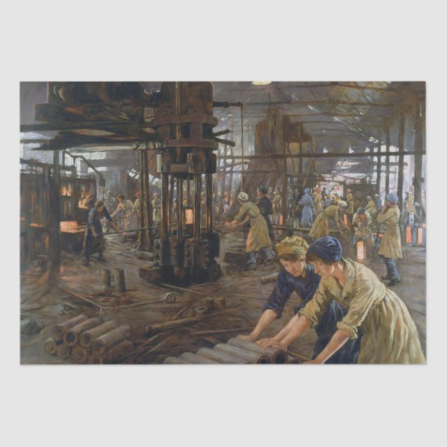 WW1 1918 Women Working at a Munitions a Factory  Tissue Paper (Front)