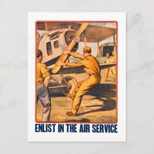 WW1 Air Force Enlist in The Air Service Postcard