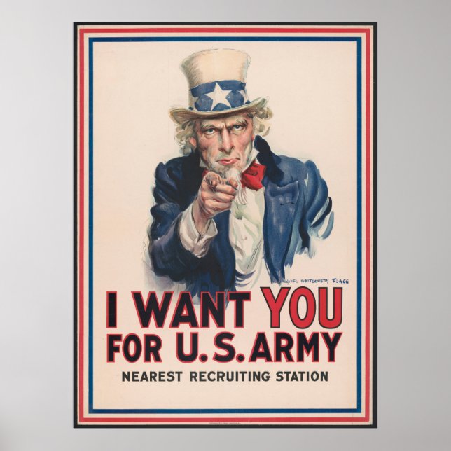 ww1 call to US army recruitment poster  (Front)