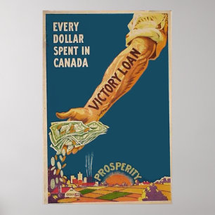WW1 Canadian Patriotic Canada Prosperity Arm Poster