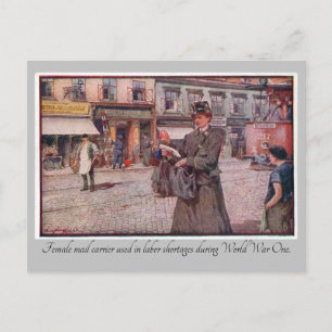 "WW1 Female Mail Carrier" Postcard