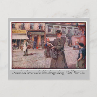 "WW1 Female Mail Carrier" Postcard