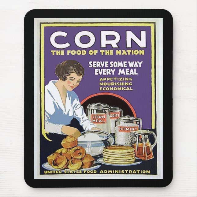 WW1 Food Administration Retro Corn Mouse Mat (Front)