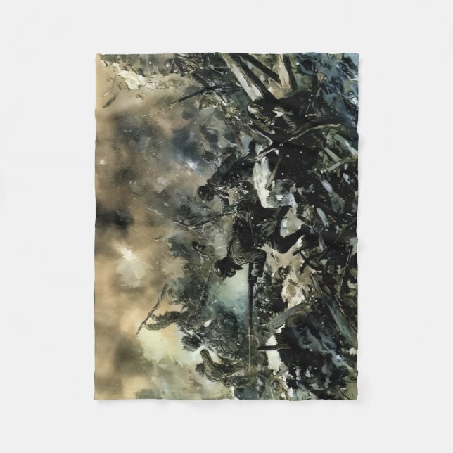 WW1 French Battle of Verdun battle scene Fleece Blanket (Front)