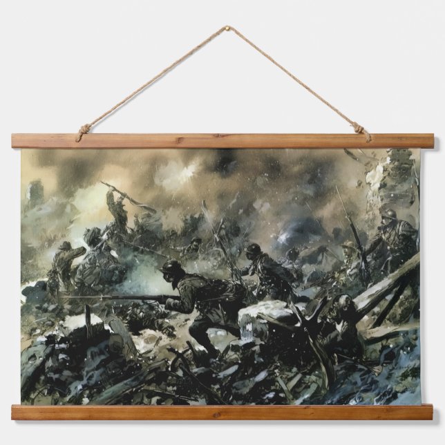 WW1 French Battle of Verdun battle scene Hanging Tapestry (Front)
