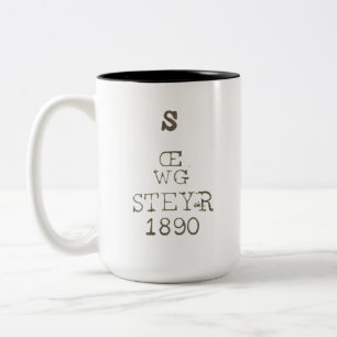 WW1 German M1888 Gewehr rifle proofmarks Steyr Two-Tone Coffee Mug
