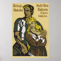 WW1 German Poster Kriegsanleihe, helft den Hütern