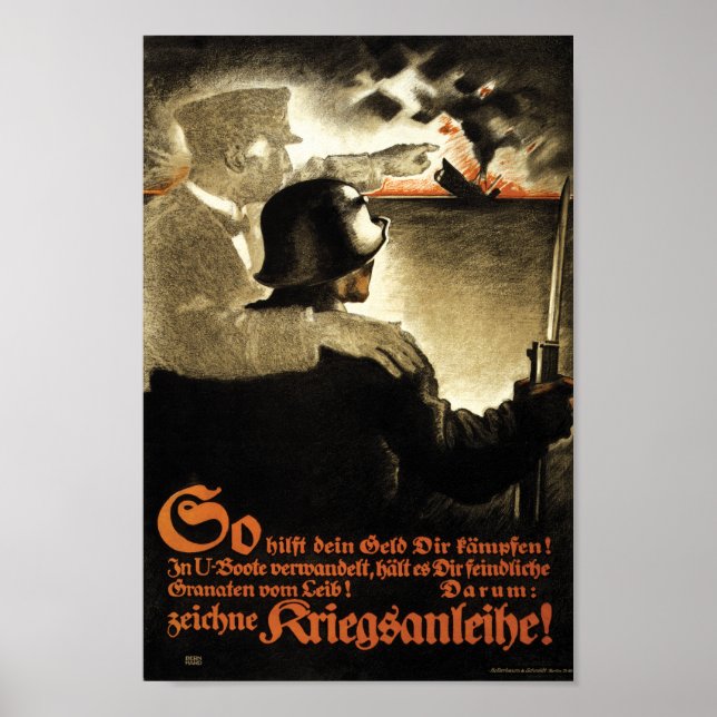 WW1 German Propaganda Buy War Bonds Poster (Front)