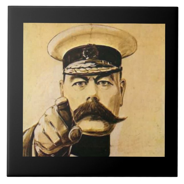 WW1 Lord Kitchener Ceramic Feature Tile. Tile (Front)