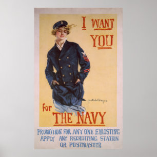 WW1 Navy - Navy Recruitment Poster or Print