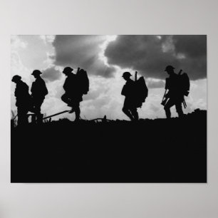 WW1 Soldier Silhouettes - Battle of Broodseinde Poster