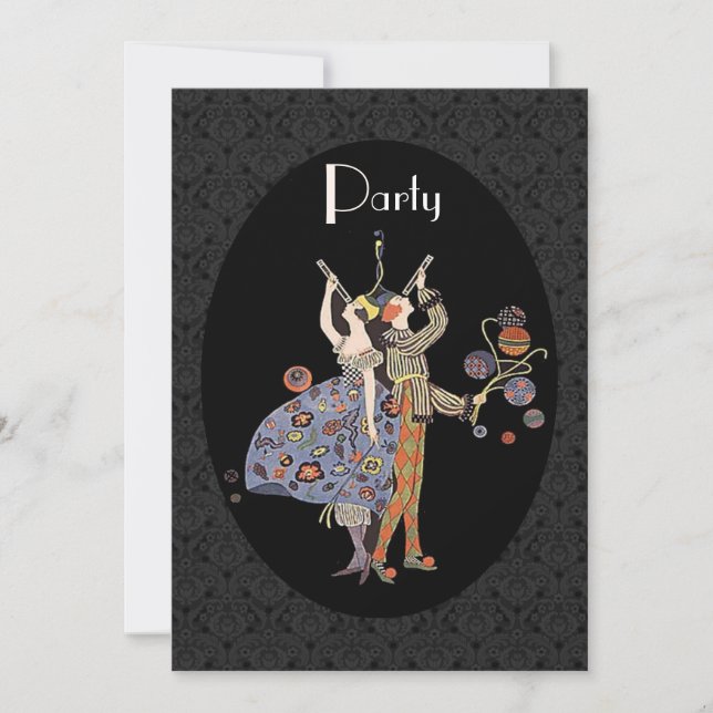 WW1 Vintage Art Deco Party Personalised Invitation (Front)