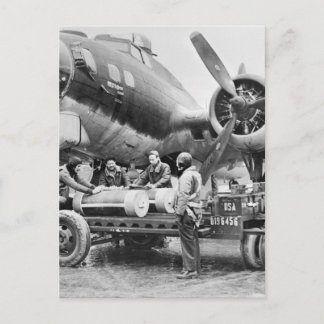 WW2 Aeroplane and Crew: 1940s Postcard