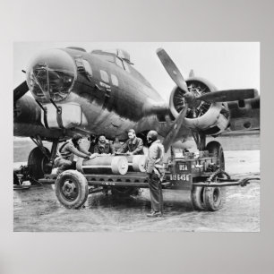 WW2 Aeroplane and Crew: 1940s Poster