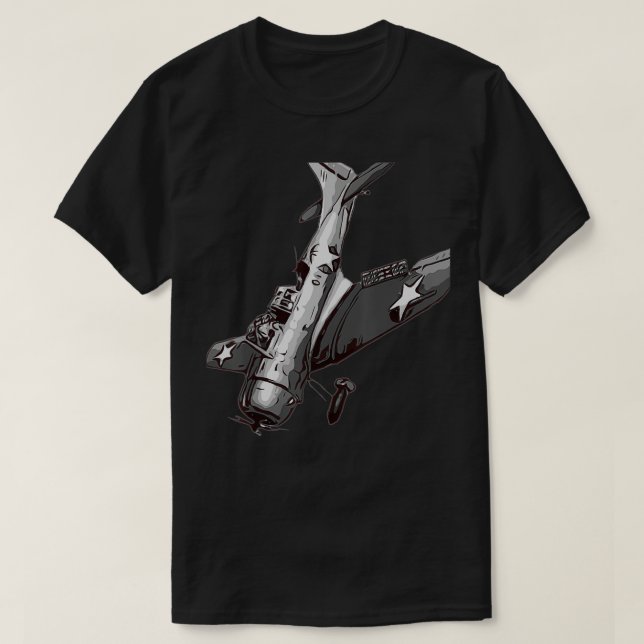 WW2 American Dive Bomber Warbird Plane Aircraft  T-Shirt (Design Front)