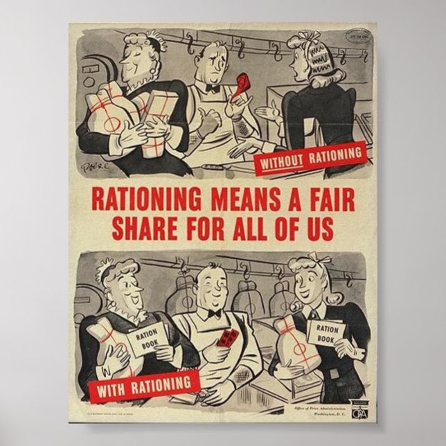WW2 American Poster- "Rationing..." Poster (Front)