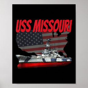 Ww2&cold War Veteran Battleship Uss Missouri B Poster