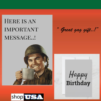 WW2 Army Guy Fab Funny Birthday Invitation